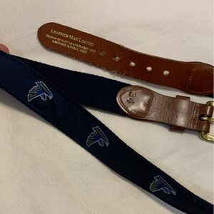 Leather Man Limited Blue Hawks Logo Sports Team Belt with Brass buckle Size 34